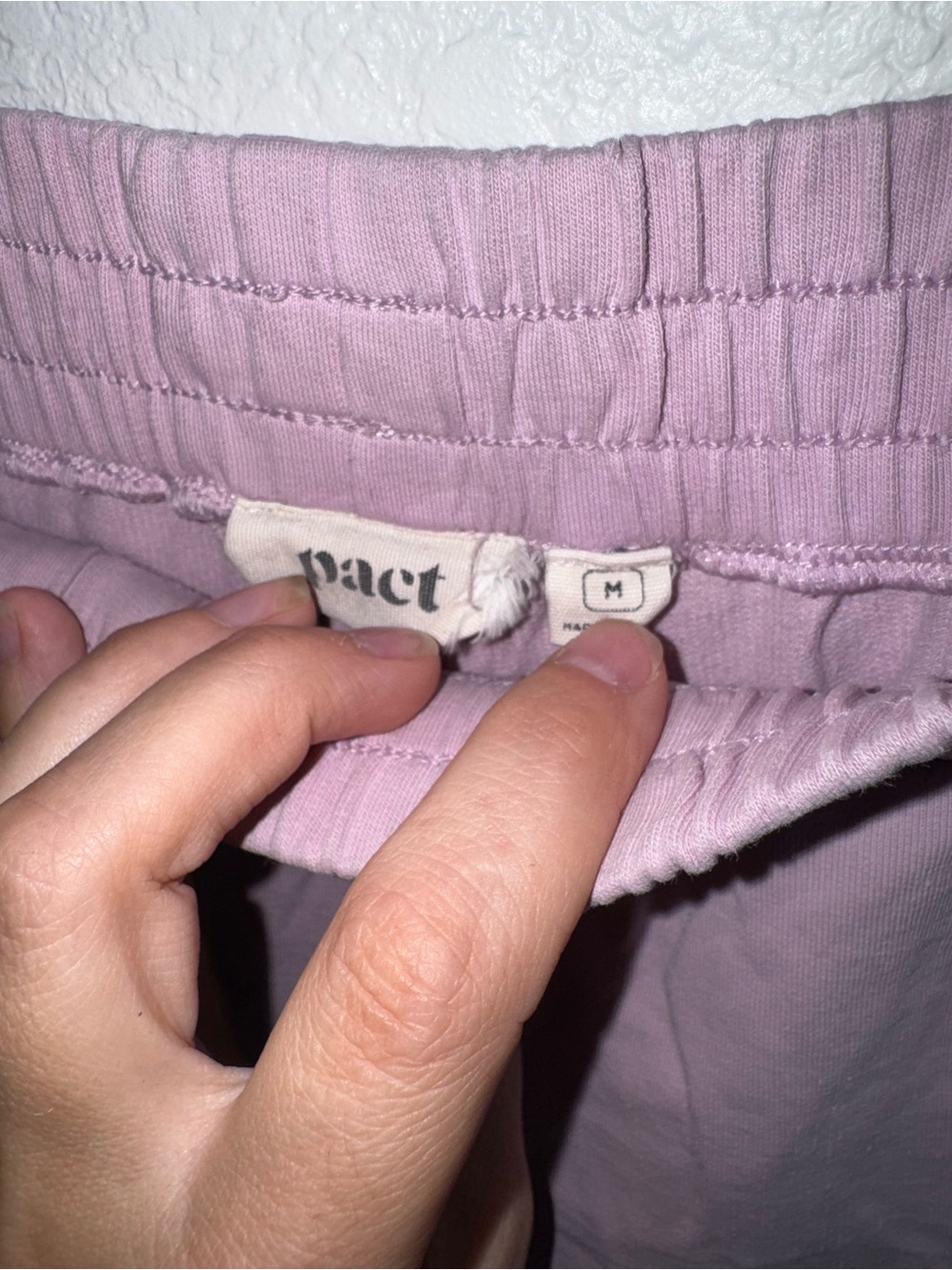 PACT Lavender Organic Cotton Pull On Casual Dolphin Lounge Shorts Size M - Picture 5 of 6